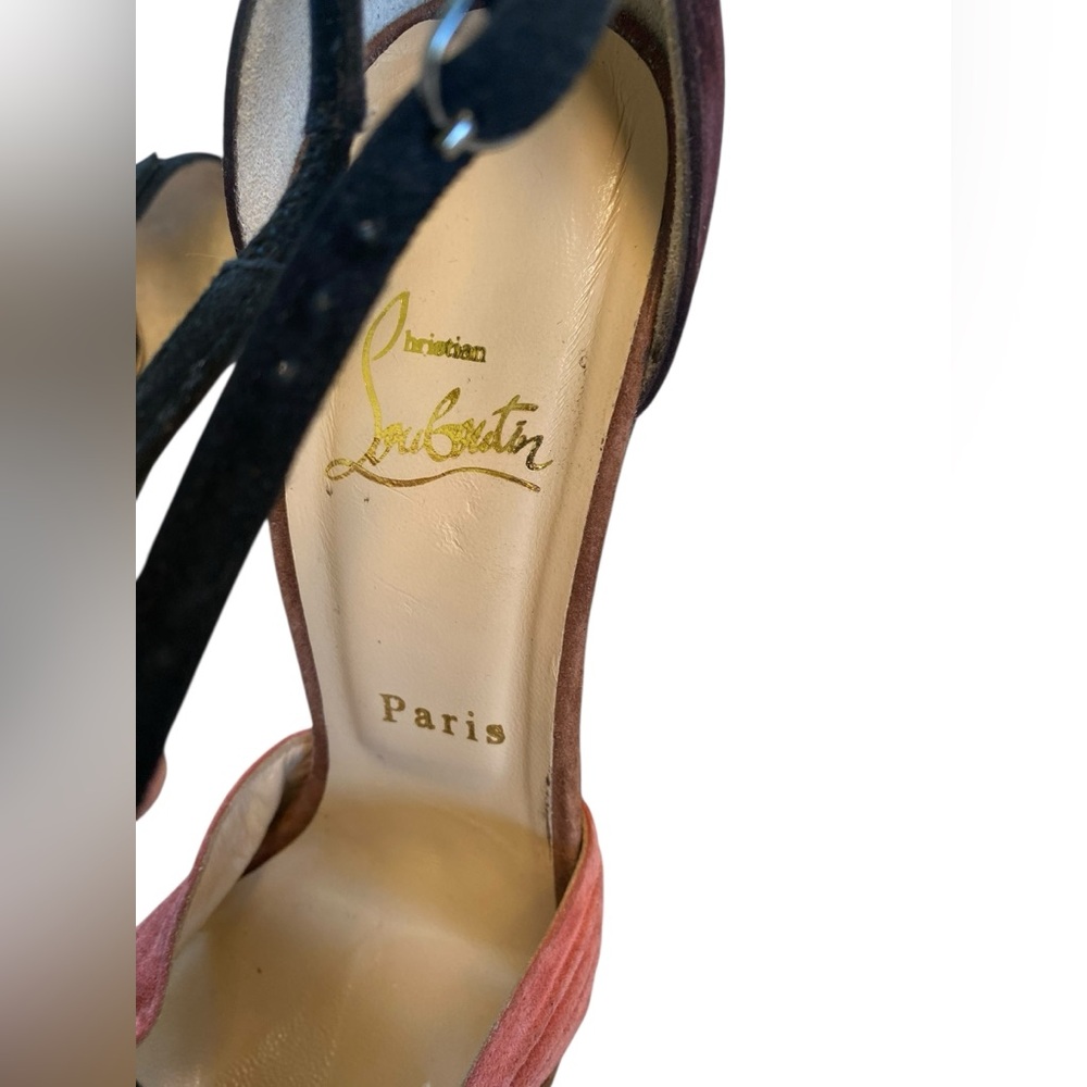 Christian Louboutin Velvet & Suede Colorblock Heels – Size 40 – Rare & Elegant ✨ - Picture 5 of 11